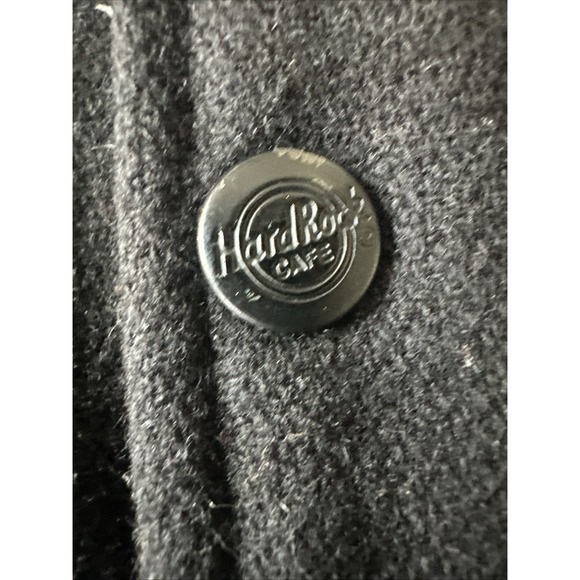 Hard Rock Cafe Atlanta Sze Med Leather Wool Jacket Blk Love Serve ALL 90's Retro - Picture 8 of 16